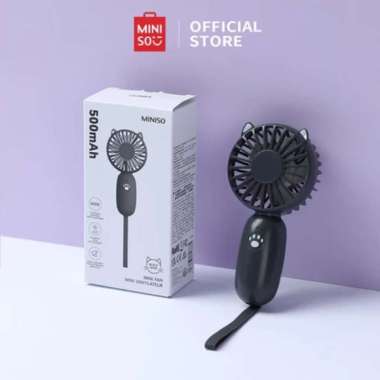 MINISO MINI FAN 500mAh - Kipas Angin Portable Lipat 3 Tingkat Kecepatan (Pink, Black, White)