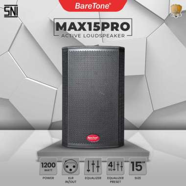 BareTone Speaker Kayu MAX15PRO Aktif 15Inch - Garansi Resmi 1 Tahun