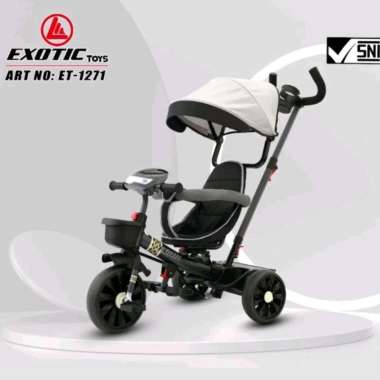 Stroller Sepeda Anak Roda Tiga Exotic ET-1271 Tricycle ET1271 ET 1271 Black