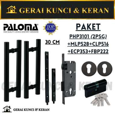 PALOMA PAKET PHP 3101 2 SET HANDLE KUNCI TARIKAN GAGANG PINTU HITAM MATTE BLACK PINTU KUPU TARUNG