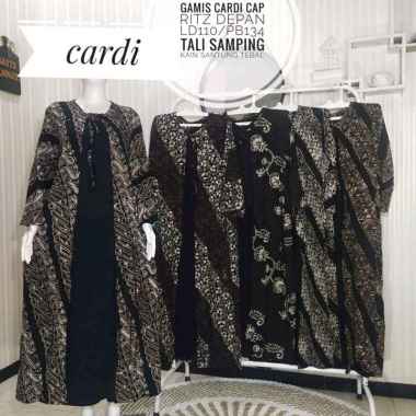 Longdress batik cap Humaira dress panjang batik Cardi baju batik cap rayon tebal sogan
