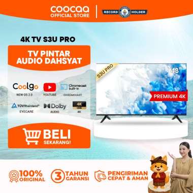 COOCAA 43 inch Smart Digital TV - 4K - UHD - Dolby Audio - Youtube - Mirroring - Boundless -Browser 