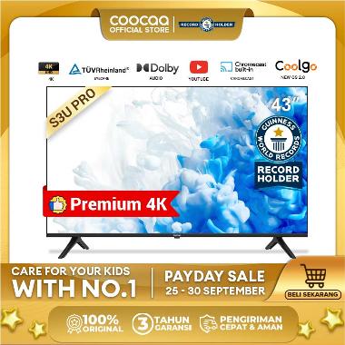 COOCAA 43 inch Smart Digital TV - 4K - UHD - Dolby Audio - Youtube - Mirroring - Boundless -Browser 