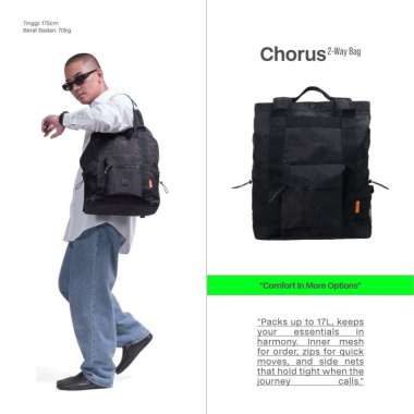 SYMA. Chorus 2-Way Bag Backpack Black