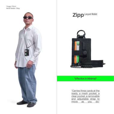 SYMA. Zipp Lanyard Wallet Black