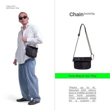 SYMA. Chain Sacoche Sling Bag Black