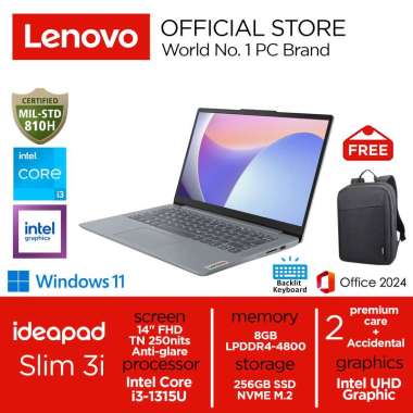 Lenovo Ideapad Slim 3i i3-1315U 256GB SSD 8GB FHD Win11+OHS Artic Grey