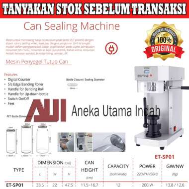 Getra ET-SP01 Can Sealing Machine - Mesin Penyegel Tutup Can Alumunium Pada Botol Pet (Plastik) Sepe