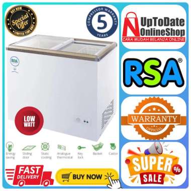 CHEST FREEZER RSA XS320 XS-320 XS 320 POWERFUL FREEZING SUPER LOW WATT SLIDING GLASS RSA FREEZER BOX