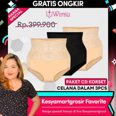 WIMIU PAKET 3 PCS CELANA DALAM WANITA CD WANITA KORSET MAXI PAKAIAN DALAM WANITA 300035 RANDOM