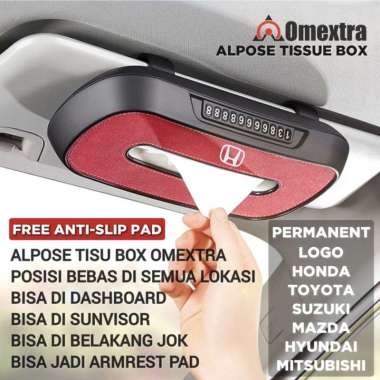 Ultrafiber Tissue Box Omextra Tempat Tisu Mobil Sunvisor Sunroof Clip HONDA MERAH