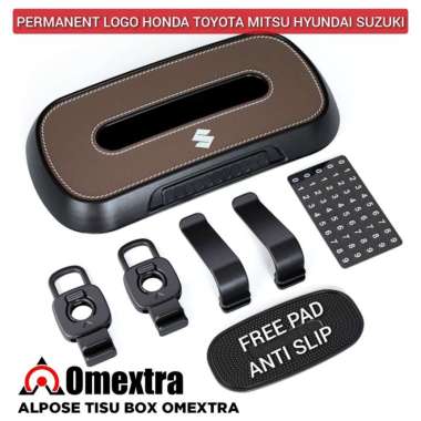 Ultrafiber Tissue Box Omextra Tempat Tisu Mobil Sunvisor Sunroof Clip HONDA COKLAT
