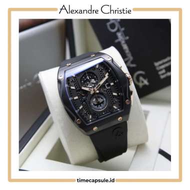 Jam Tangan Pria ALEXANDRE CHRISTIE Original AC 6608 MC Garansi Resmi 1 Tahun BLACK ROSEGOLD