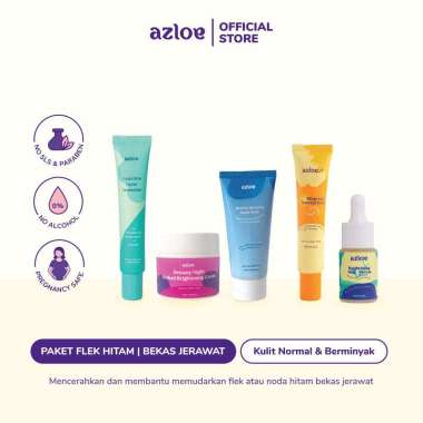 AZLOE Paket Lengkap Flek Hitam | Bekas Jerawat Kulit Berminyak