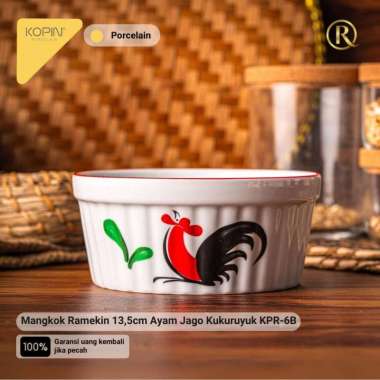 Mangkok Ramekin 13,5cm Ayam Jago Kukuruyuk Kopin KPR-6B Porcelain