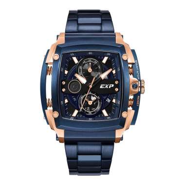 Jam Tangan Pria Expedition 3008 Chronograph Original Blue Rosegold