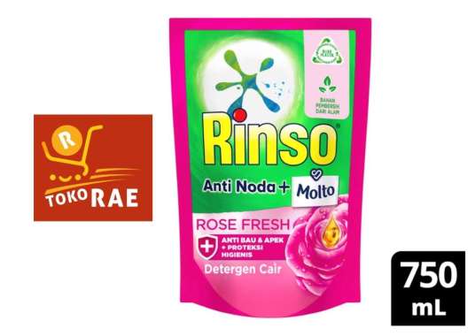 Promo Harga Rinso Liquid Detergent + Molto Pink Rose Fresh 750 ml - Blibli