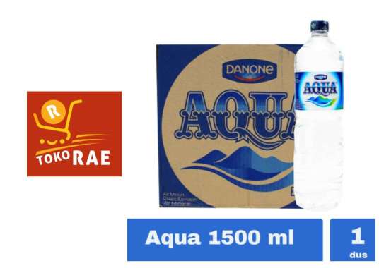 AQUA air mineral botol besar 1,5Liter, 1 Dus isi 12 botol