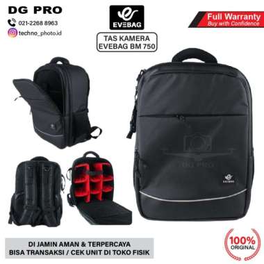 EVEBAG BM 750 Tas Camera Backpack Waterproof for DSLR Mirrorless BM750 hitam