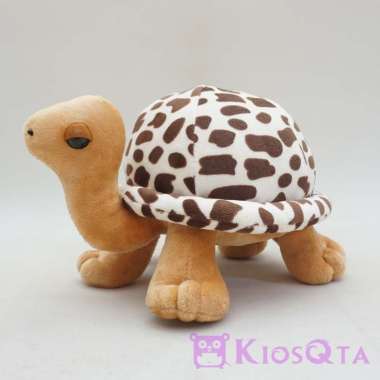 boneka kura kura bulat leher panjang cute turtle coklat medium