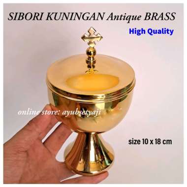 Sibori Kuningan antik Gelas Piala Sibori ritual Keagamaan Gereja wadah bakar sibori Tempat bakar dup