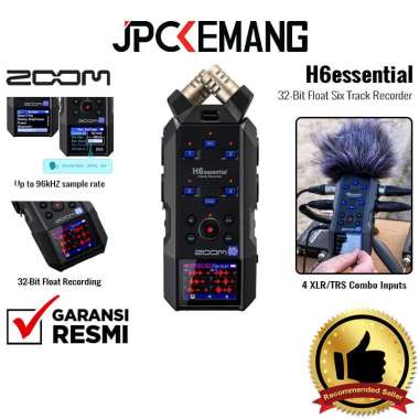 JPC KEMANG Zoom H6essential 6-Track 32-Bit Float Portable Audio Recorder Mic with Built in Mixer Zoo