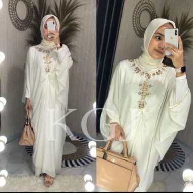 Kaftan Isyana Bahan Ceruti Babydoll Aplikasi Payet Best Seller/ Baju Kaftan Muslim/ Gamis Kaftan Pes