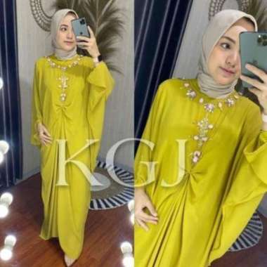 Kaftan Isyana Bahan Ceruti Babydoll Aplikasi Payet Best Seller/ Baju Kaftan Muslim/ Gamis Kaftan Pes