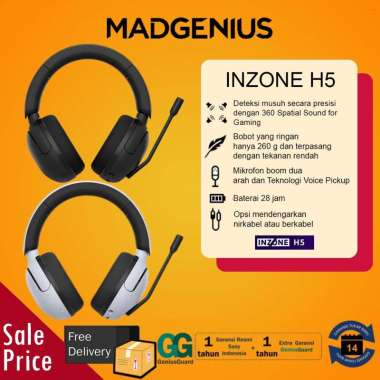 SONY Original Headset Gaming Nirkabel INZONE H5 / Headphone Gaming Bluetooth Sony INZONE H5 / Gaming