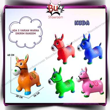 Animal Jumping Musik Mainan Kuda Kudaan Karet Anak Lampu Premium Tebal Kuda