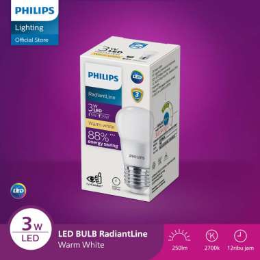 Lampu Philips Bohlam Radiantline LEDBulb Mini 3W E27 Kuning