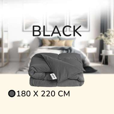 Goto Plush Bed Cover Selimut Dewasa Bedcover Polos Halus Lembut Tebal BLACK 180 X 220