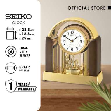Jam Meja Seiko Pendulum QXW248G 6 Melodies Light Sensor Original