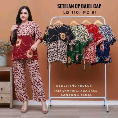 Setelan batik cp cap Luna piyama batik rayon tebal cap kekinian terbaru
