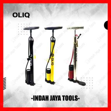 OLIQ Pompa Angin Tangan Ban Sepeda Motor Bola Tabung Double Pentil KUNING