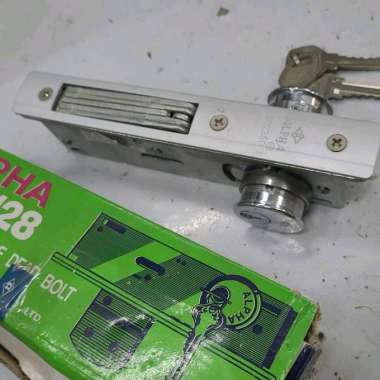 Kunci pintu aluminium cylinder dead lock Merk Alpha No 5128