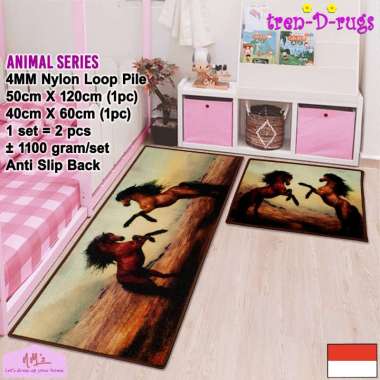 Tren-D-rugs Karpet keset kaki karakter kids animal hewan kamar tidur anak anak panjang lorong korido