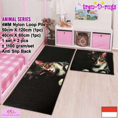 Tren-D-rugs Karpet keset kaki karakter kids animal hewan kamar tidur anak anak panjang lorong korido