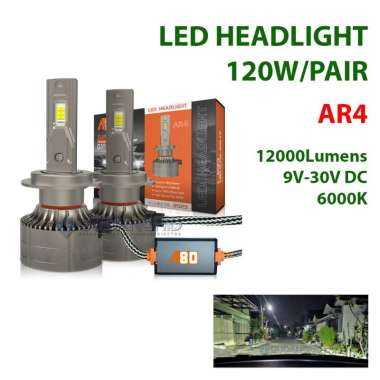 Headlamp LED Mobil Foglamp A80 Lampu Depan H1 H3 H4 H7 H11 H16 HB3 HB4 H7 AR4 - 120 Watt