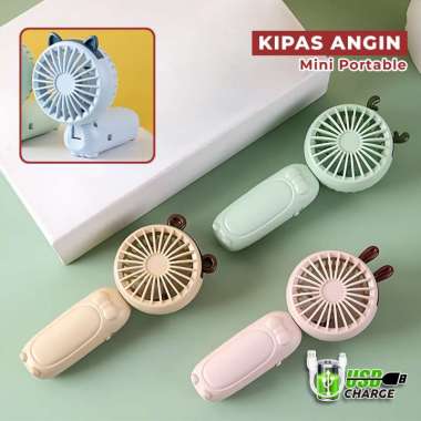 OEM SK-C994 Kipas Angin Tangan Mini Portable Karakter Kucing Fan Usb / Kipas Angin Genggam Karakter 