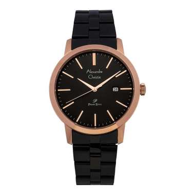 Jam Tangan Pria Alexandre Christie Primo Steel AC 1007 MD BBRBA Men Black Dial Black Stainless Steel