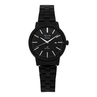 Jam Tangan Wanita Alexandre Christie Primo Steel AC 1007 LD BIPBA Ladies Black Dial Black Stainless