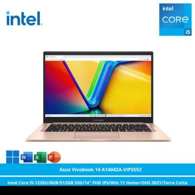 Asus Vivobook 14 A1404ZA-VIPS552 [Intel Core i5-1235U/8GB/512GB SSD/14″ FHD IPS/Win 11 Home+OHS 2021/Terra Cotta]