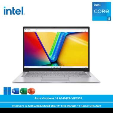 Asus Vivobook 14 A1404ZA-VIPS553 [Intel Core i5-1235U/8GB/512GB SSD/14″ FHD IPS/Win 11 Home+OHS 2021/Transparent Silver]