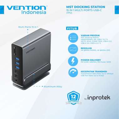 Vention Multiport Docking Station Thunderbolt 3.0 USB C to HDMI VGA PD TPH