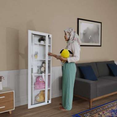 Adapta kaca Lemari Pajangan Ruang Tamu Kaca Lampu Pintu Geser - Lemari Hias Kamar Tidur Minimalis La