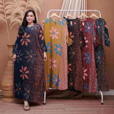 Longdress kancing finaa dress wanita terbaru rayon Shantung adem busui