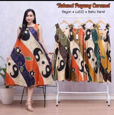 Daster yukensi payung daun amirah dress wanita terbaru daster hamil caramel