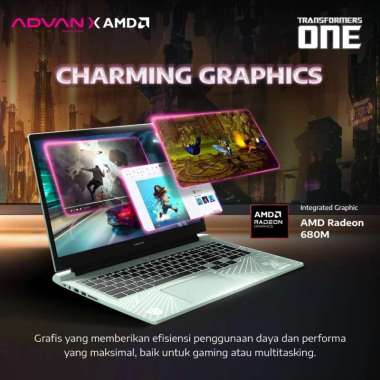 ADVAN Gaming Laptop PIXWAR x Transformer AMD Ryzen 7 6800H RAM32GB SSD1TB 15.6 IPS Windows 11 RAM32G