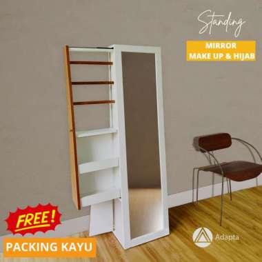 Adapta Standing Mirror Full Body - Cermin Berdiri Rak Hijab dan Rak Make Up Hijab